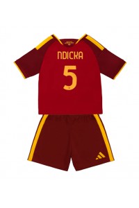 AS Roma Evan Ndicka #5 Babyklær Hjemme Fotballdrakt til barn 2026-27 Korte ermer (+ Korte bukser)